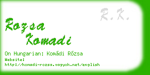 rozsa komadi business card